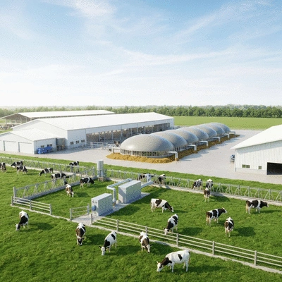 Sustainable dairy farming using biogas systems