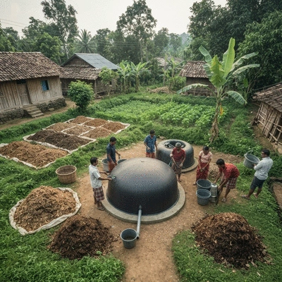 Community biogas digester project
