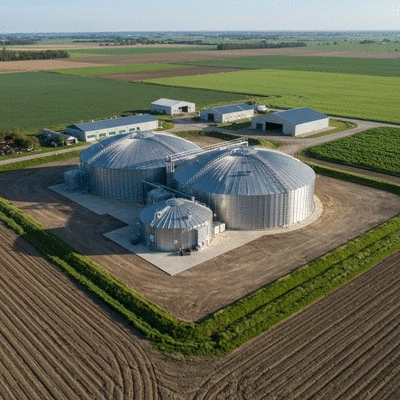 Anaerobic digester in a farm setting