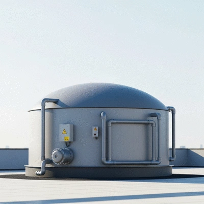 Urban rooftop biogas digester in action