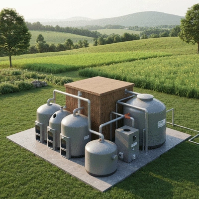 Sustainable biogas system in use