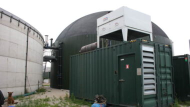 A biogas plant.