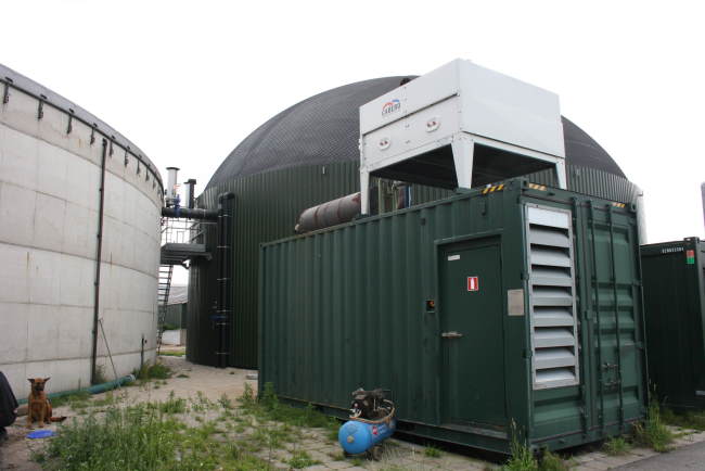 A biogas plant.