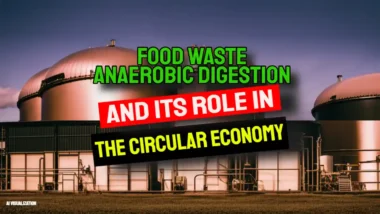 Image with text: "Food waste anaerobic digestion in the circular economy."