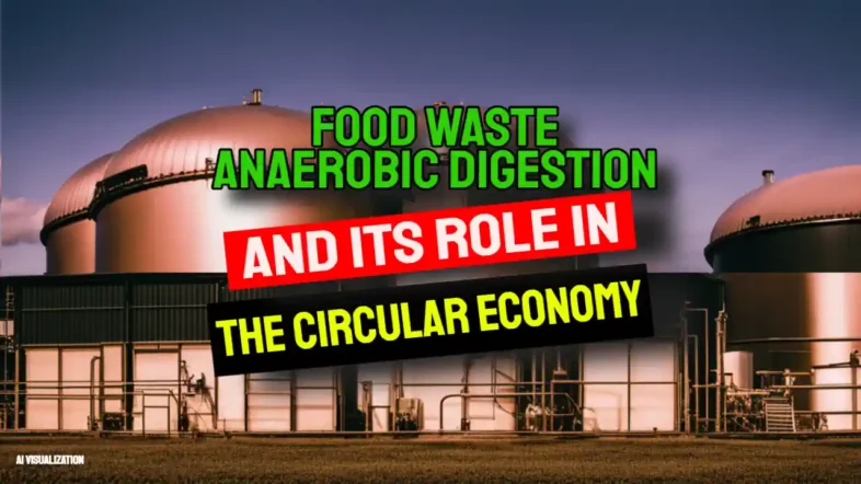 Image with text: "Food waste anaerobic digestion in the circular economy."